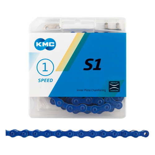 KMC S1 112L Single-Speed Bike Chain - Anti-Drop, Durable Steel CN41056