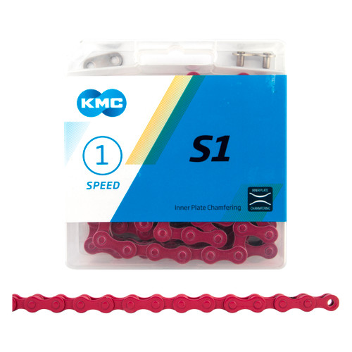 KMC S1 Single Speed Chain 112 Links Pink Anti-Drop Chain CN41100