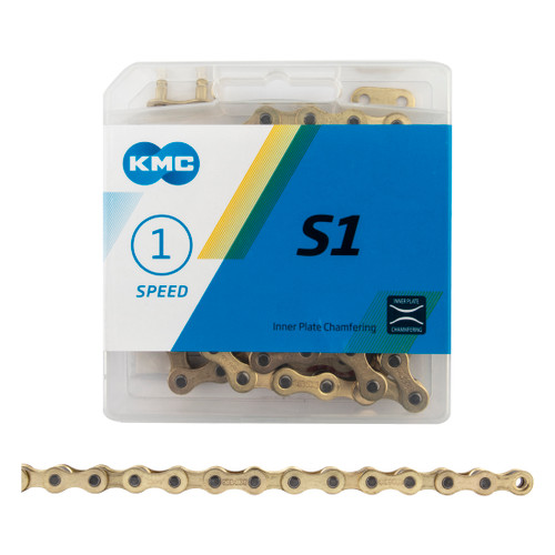KMC S1 Single Speed Gold Chain - Lightweight, Anti-Drop BMX and Fixie CN41049