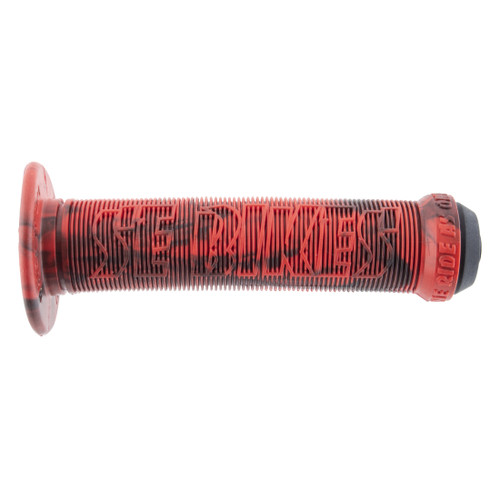 SE Bikes Life Grips Flange - Soft Pruven Rubber, Red Swirl 4642