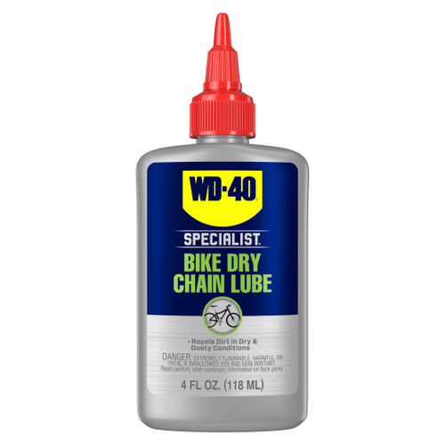 WD-40 Bike Dry Chain Lube 4 oz ΓÇô Long-Lasting, Dirt-Repelling Dry Lubricant for Dry and Dusty Cycling Conditions 39001