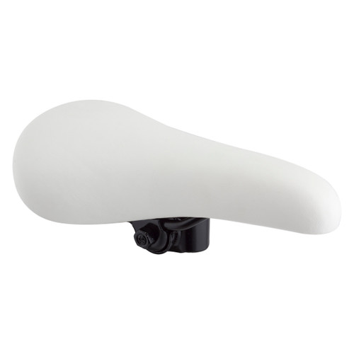 Sunlite Juvenile MX Bike Saddle - Padded White Synthetic Steel Rail 49048