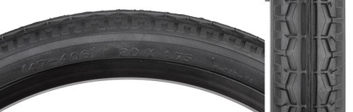 Sunlite 20 x 1.75 Clincher Street Bike Tire - Black, Reflective Option 5911