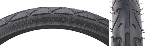Sunlite Freestyle PC 16x1.75 BMX Bike Tire - Durable Wire Bead, Black 59265