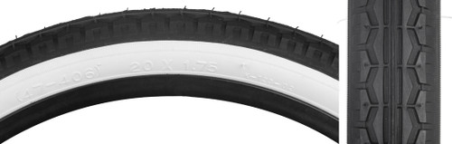 Sunlite 20x1.75 Clincher BMX Tire - Street, Reflective Sidewall, Durable Rubber 59153