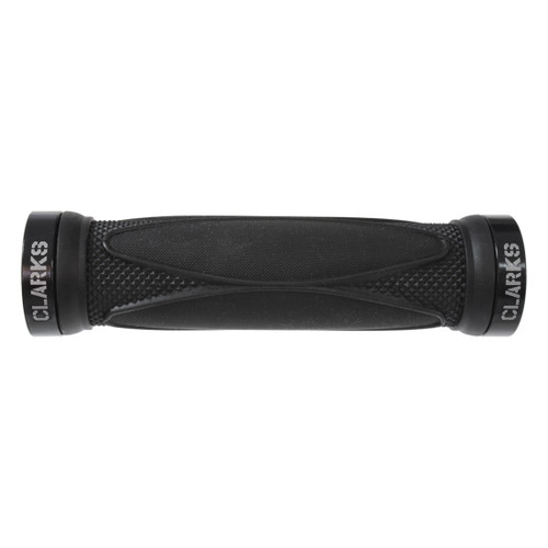 Clarks 202 Lock-On Cycling Grips 130mm, Rubber and Alloy Clamps CL0202B