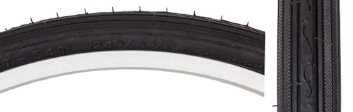 Sunlite 24x1 3/8 Bike Tire - Reflective Wire Clincher, Durable Recreational Road Tyre 5906