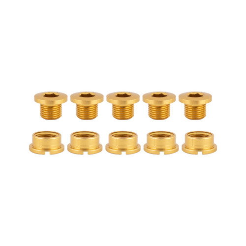 Origin8 Alloy Single Speed Chainring Bolts - M8x6mm and M8x4mm, Lightweight Aluminum, Multiple Colors 22051