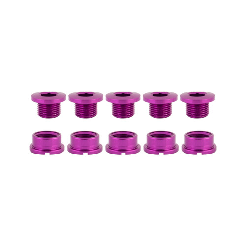 Origin8 Alloy Single Speed Chainring Bolts - M8x6mm, Lightweight Aluminum 22052