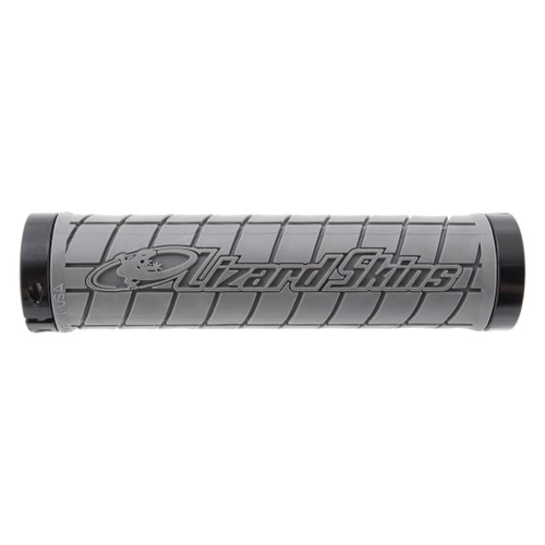 Lizard Skins Logo Lock-On Graphite Bike Grips - Durable, Tacky, 130mm LOLDS030