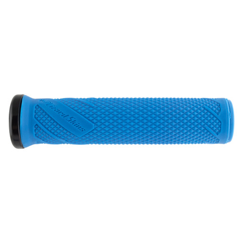Lizard Skins Wasatch Lock-On Bike Grips Blue/Black 136mm - Vibration Dampening LOWAS400