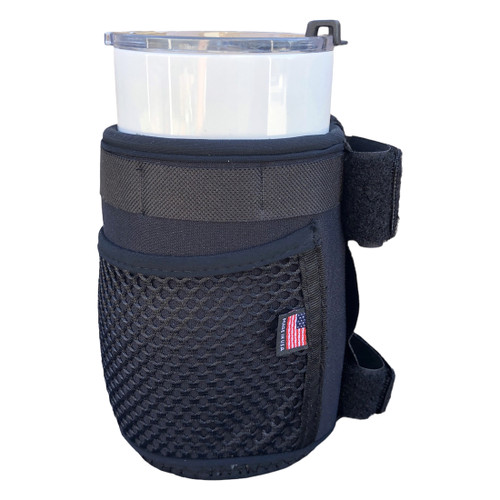 Insulated Neoprene Bike Phone and Drink Caddy - Adjustable, Universal Fit DH-NEO-BLK