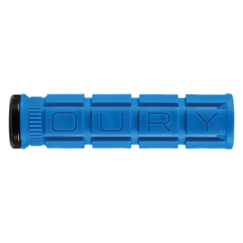 Oury V2 Single Lock-On Bicycle Grips 135mm Deja Blue, Vibration-Absorbing Rubber OSLOOG40