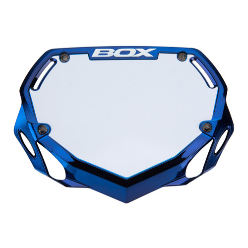 BOX Two Number Plate Small Blue and Chrome Color Fast 3D Injection Molding BX-NP16CHRSM-BL