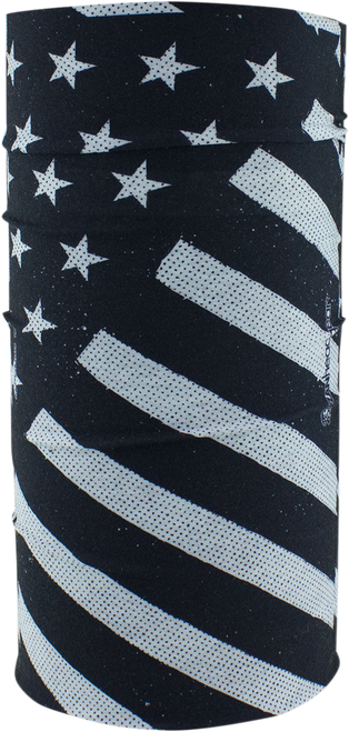 Zan Headgear Motley Tube Fleece Lined - Black And White Flag TF091