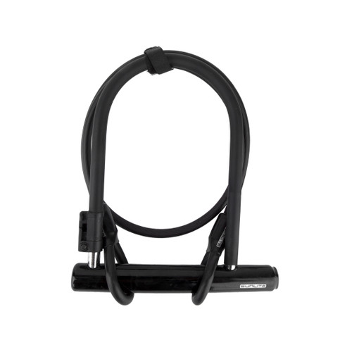 Sunlite U-Lock 4 ft 10mm Cable and Bracket - Hardened Steel, Weatherproof, Key Lock 39194