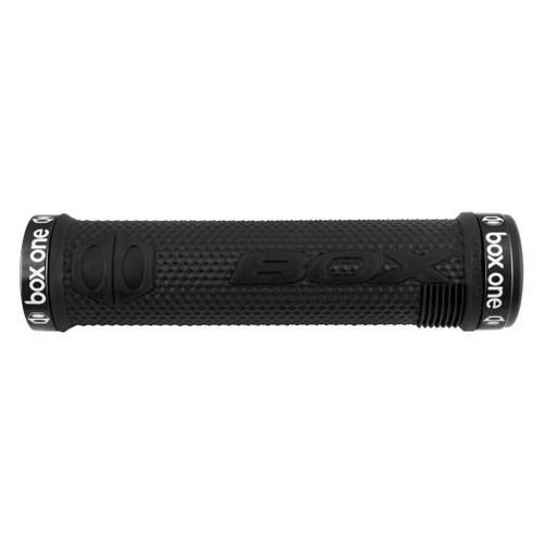 Box One Black Bicycle Grips Textured Hex Pattern and Comfort Ribs BX-HG17BKHEX-BK
