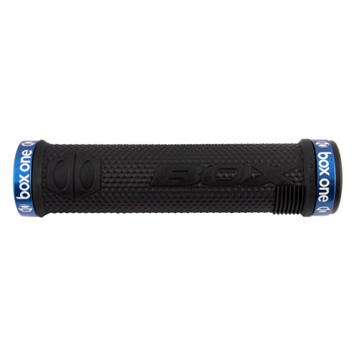 Box One Lock-On Bike Grips Black/Blue - ODIs Comfort and Traction BX-HG17BKHEX-BL