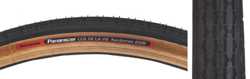 Panaracer Col de la Vie 650b Tire - Touring, Wire Bead, Black/Tan AW650B-LX