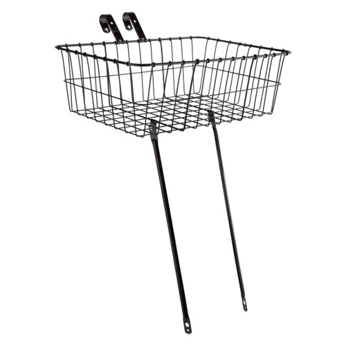 Wald 139 Steel Front Bike Basket - Heavy-Duty Handlebar and Fork Mount 139GB