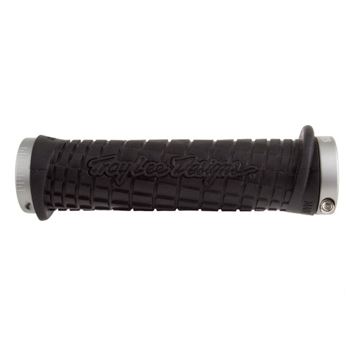 ODI 130mm Troy Lee Lock On Grips Black Gray Flanged Round Slim 22.2mm Bar D30TLB-G