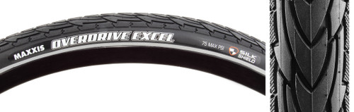 Maxxis Overdrive Excel Tire Clincher, Wire Bead, Black, SilkShield 700 x 35 TB00394100