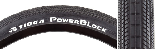 Tioga PowerBlock 20 x 1.4 Clincher BMX Tire UTC Rubber and Low Rolling Resistance BCIR0906
