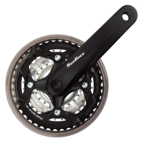 Sunrace M600 7/8-Speed MTB Crankset Steel Chainrings and Chainguard FCM600.0MDD.SS0.BX