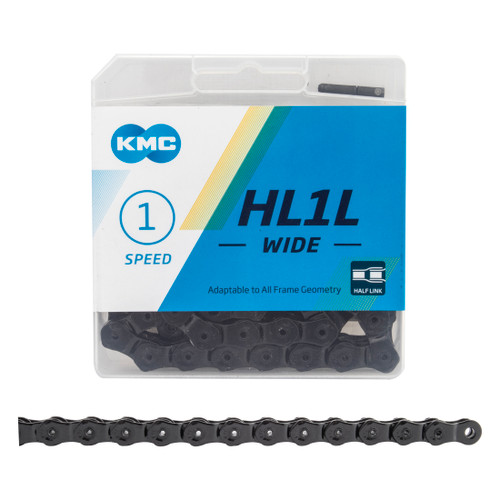 KMC HL1 Black 1/2" x 1/8" Wide Single-Speed Chain, Durable, compatible Shimano and SRAM CN71049