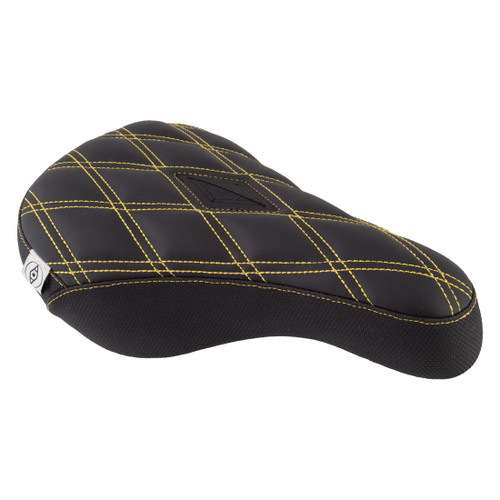 Alienation BMX Gripper Gold Pivotal Saddle - Vegan Leather, 140mm Width 50830