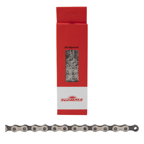 Sunrace CN-10S 10-Speed Bicycle Chain Chromized Pins, 116 Links CN10A.116Q.1S0.BX