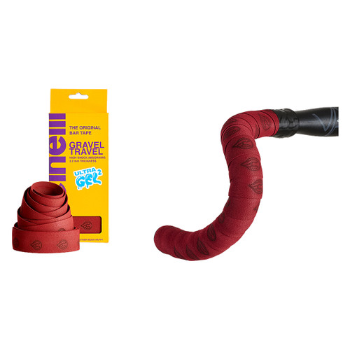 Cinelli Gel Gravel Travel Tape and Plugs - Crimson Red, Double Gel Layer 3NGUA1RED