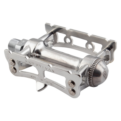 MKS Sylvan Track Cage Pedals - Aluminum Alloy, Chromoly Axle, Toe Clip Compatible SYLVAN TRACK Silver