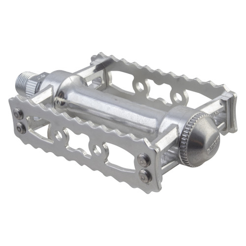 MKS Sylvan Touring Platform Pedals - Lightweight Alloy, Chromoly Spindle, Toe Clip Compatible SYLVAN TOURING Silver