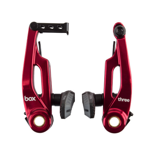 Box Three V-Brakes - CNC Machined Aluminum, 85mm Pads BX-BA173V085-RD