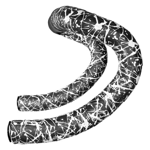 Supacaz Super Sticky Kush Splat Bar Tape - Durable, Tacky, UV-Resistant Black/White BT-174