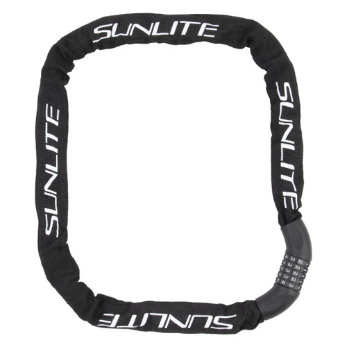 Sunlite 8mm E-Bike Combo Chain Lock 130cm Nylon Cover 390183