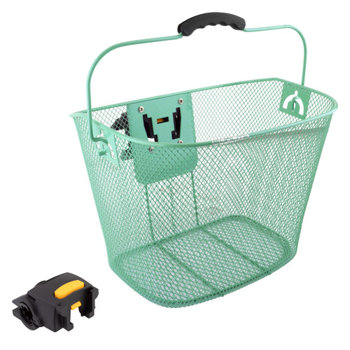 Sunlite Steel Mesh QR Bike Basket - Green, Adjustable Mount 90258