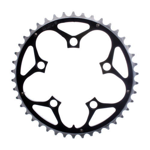 Origin8 42T Aluminum Chainring 94mm BCD - 8/9/10-Speed, CNC Machined, Black/Silver 21690