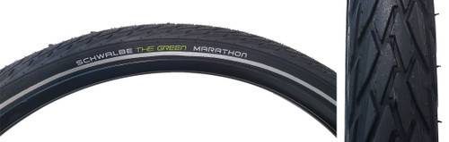 Schwalbe Green Marathon 27.5x1.65 Tire GreenGuard and Reflective Sidewall 11159400