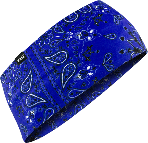 Zan Headgear Sportflex Headband - Navy Paisley HBL111