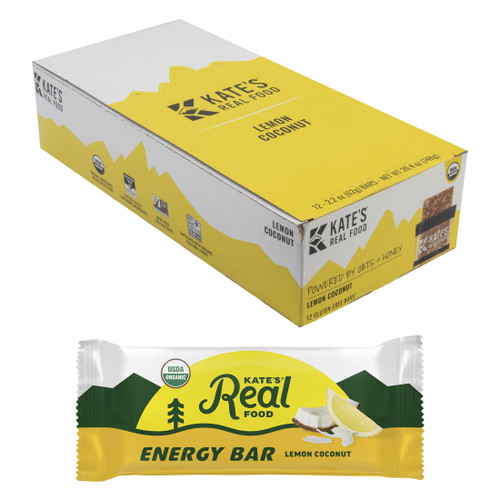 Kates Real Food Organic Lemon Coconut Ginger Energy Bars (12 Pack) 915785