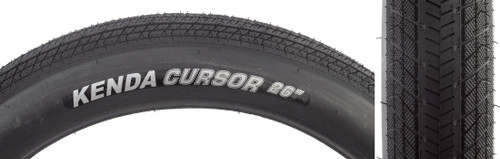 Kenda Cursor 26x4.0 Wire TPI City and BMX Fat Tire Fast-Rolling Tread 052X1072