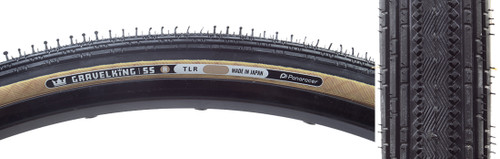 Panaracer GravelKing SS R 700x45 Tubeless Gravel Tire - Lightweight, High-Performance, Foldable, Black/Amber RF745-GKSS-R-SX2