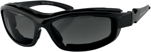 Bobster Road Hog Ii Convertible Sunglasses - Gloss Black - Interchangeable Lens BRH2001