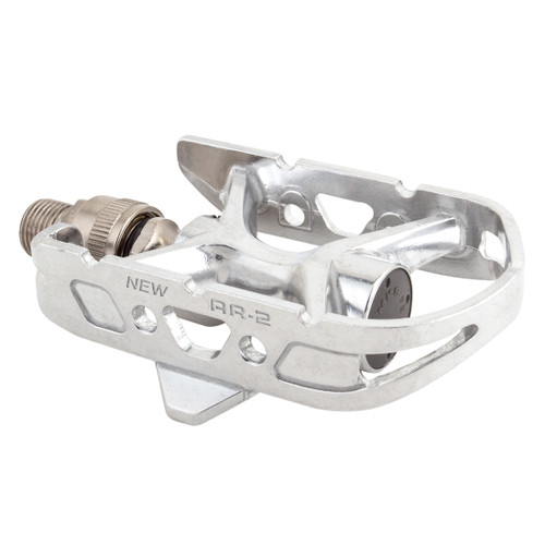 Premium Lightweight Alloy Road Pedals Quick-Release System, Clipless and Platform Compatibility, Sealed Bearings, and Easy Transport AR-2 Ezy Silver