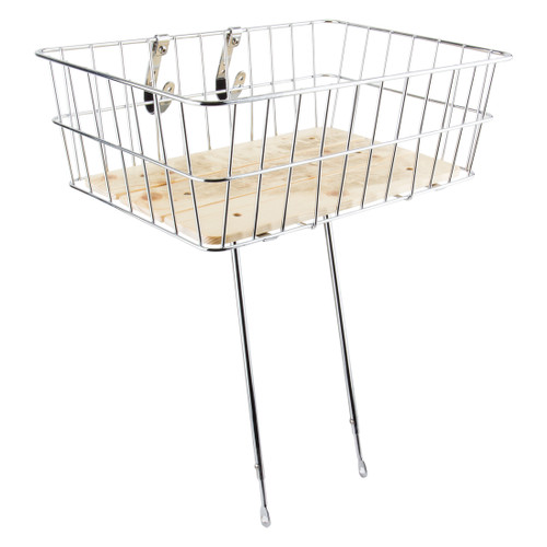 Sunlite Woody Front Basket Steel and Wood 18x13x6 Bicycle Storage 90153