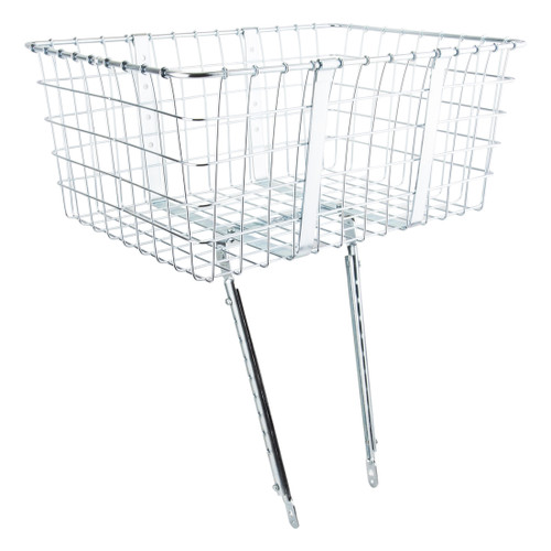 Wald 157 Heavy Duty Giant Front Delivery Basket Steel Silver 21" x 15" x 9" 157B