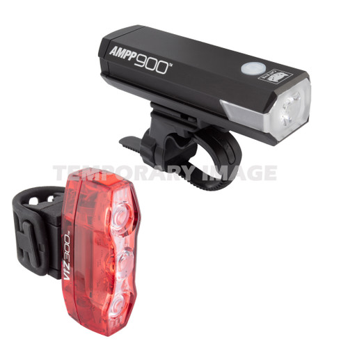 Cateye Combo Bike Front and Rear Lights - 900L USB-C Aluminum, Daytime Hyperflash 8901312