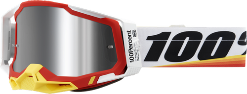 100% Racecraft 2 Goggle - Arsham Red - Silver Flash Mirror Lens 50010-00016